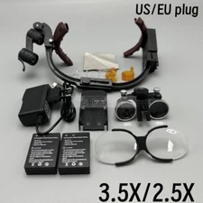 Dental 2.5X 3.5X Surgical Binocular Loupes Headband Magnifier LED Headlight 5W