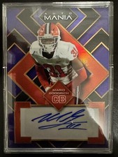 2022 Auto Mania Football Mario Goodrich AM-SQ93 Purple Orange Squares