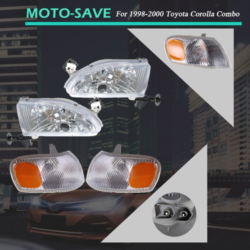 Pair Corner Parking Signal Lights Headlights Combo For Toyota Corolla 1998-2000 - Picture 4 of 13