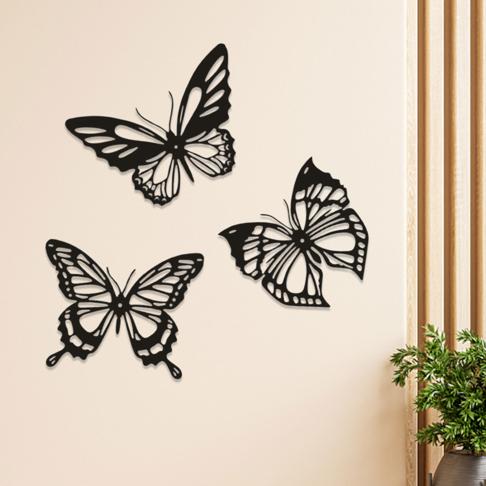 3Pcs Metal Butterfly Wall Decor Butterfly Wall Art Sculpture Hangings Decoration