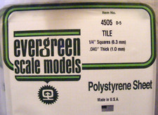 EVERGREEN TILE 4505 6 " x 12" .040 Thick 1/4" Squares
