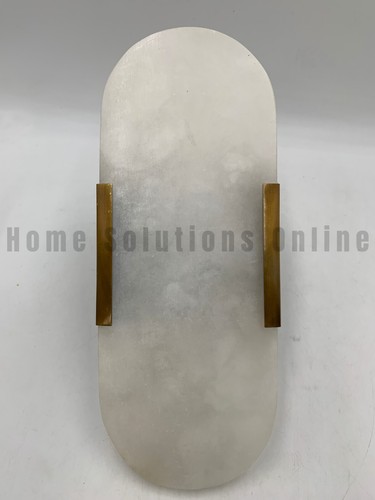 Pottery Barn Calvin Alabaster Sconce Antique Brass 13" H #X725 - Picture 5 of 6
