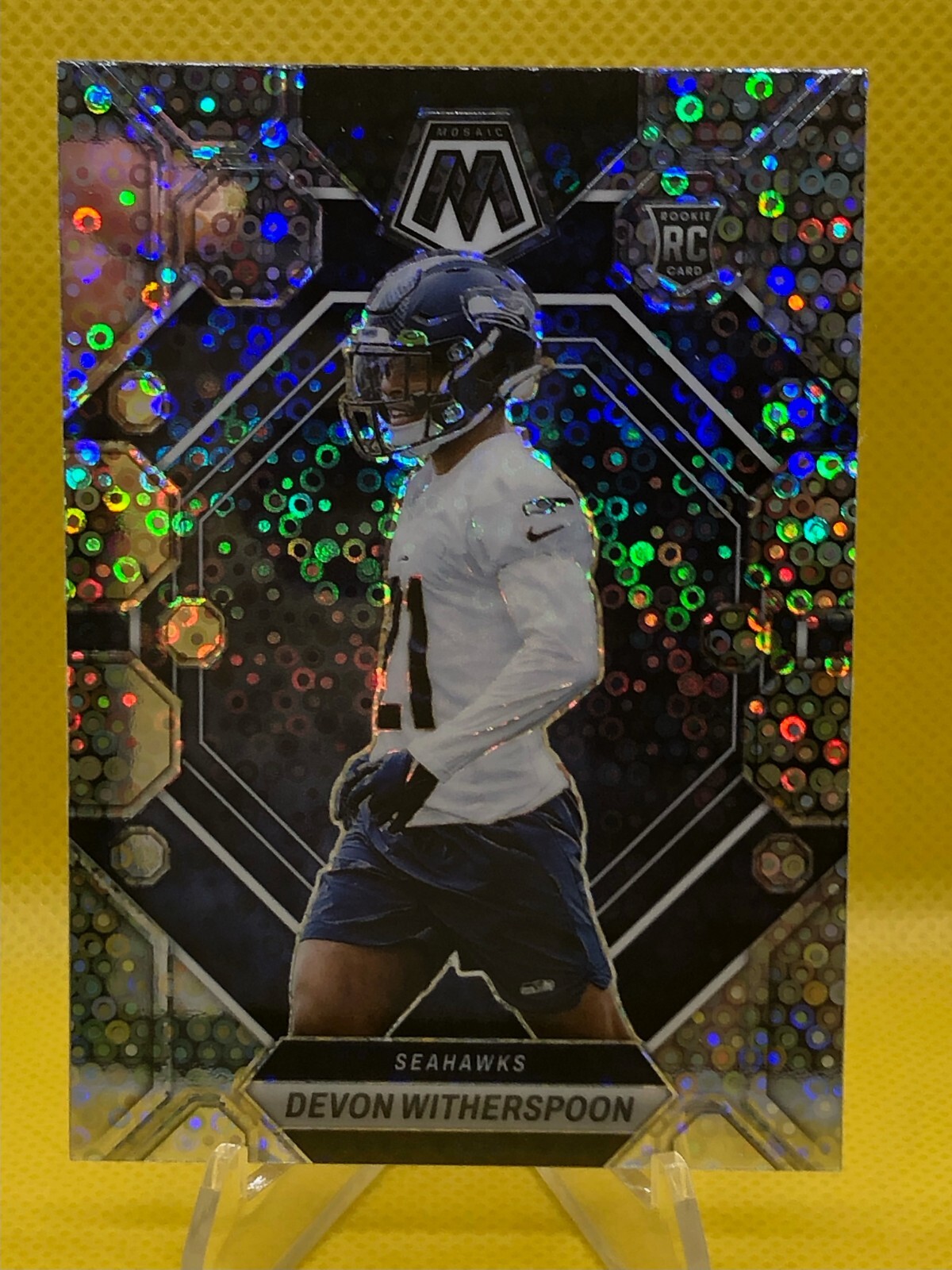 Devon Witherspoon 2023 Mosaic Rookie Silver Prizm No Huddle #313 RC Mint