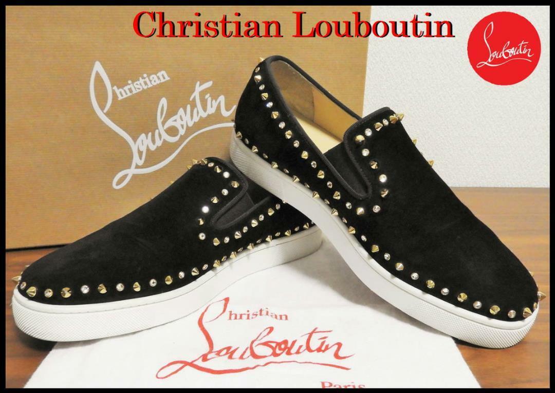 Christian Louboutin Spike Slip-ons Sneakers Shoes Swarovski EU 41 From Japan |