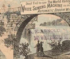 PROVIDENCE R I WHITE SEWING MACH TRADE CARD, A E ARNOLD 240 WESTMINISTER ST TTC6