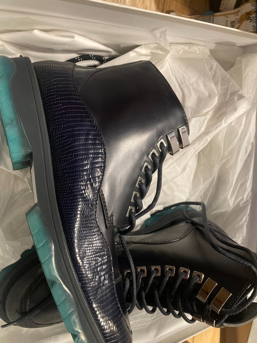 Jimmy Choo Baldwin Lizard Reptile Leather Navy Black Combat Boots EU 44 US 10.5 Jimmy Choo Baldwin Navy Lizard Print Leather Boots SZ 42 | eBay main image 3