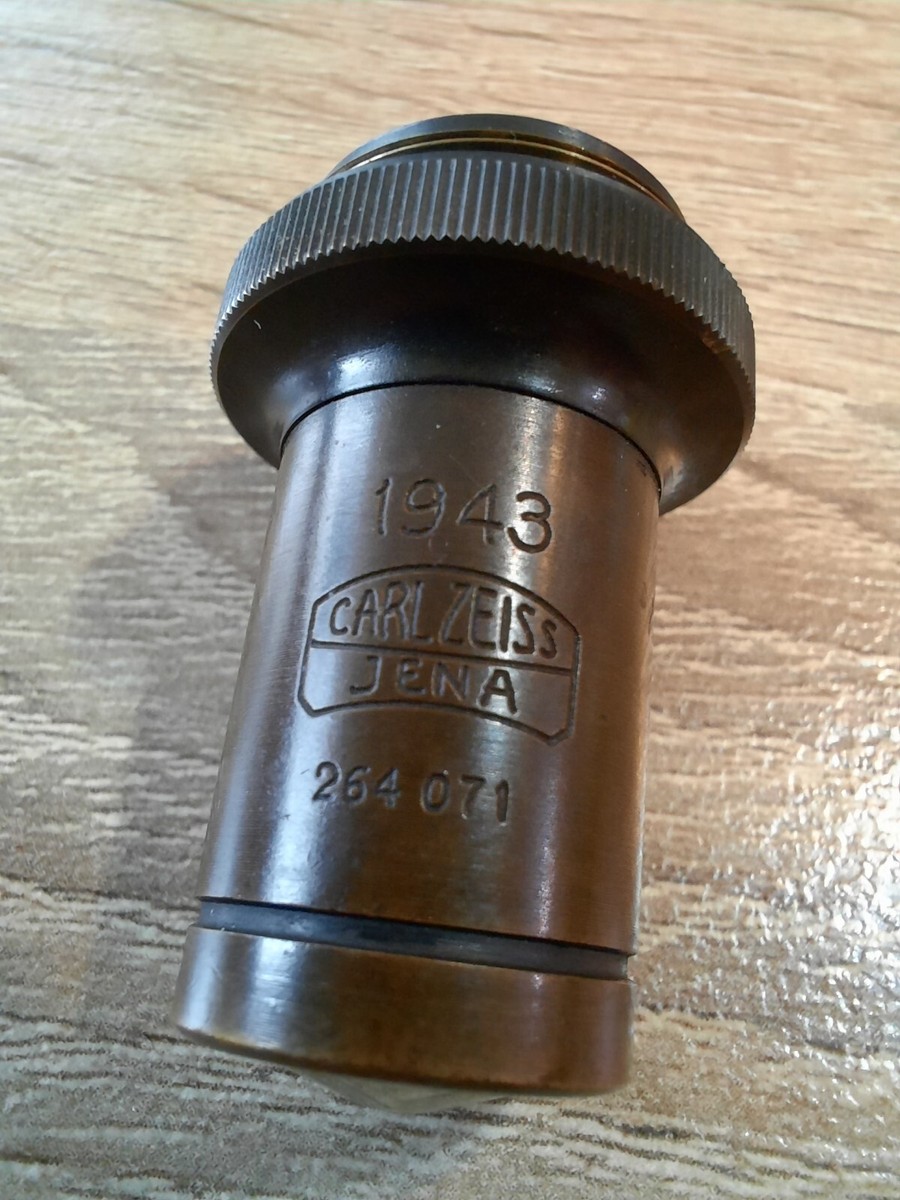 Vintage Antique Carl Zeiss Jena HI 90/1,25 Microscope Objective