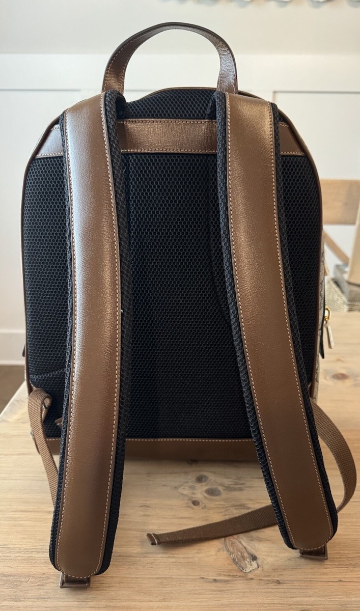 Gucci Backpack With Interlocking G Beige Ebony Brown GG  display picture 1