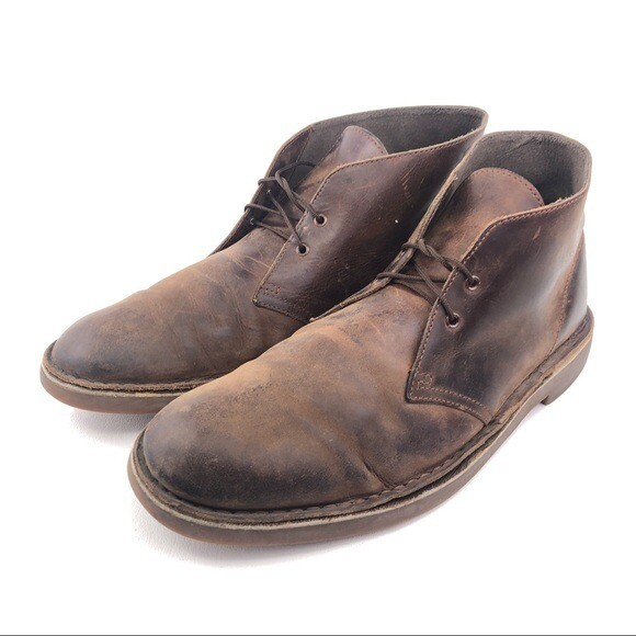 Clarks Bushacre Brown Leather Chukka Boots 12M s-l400.jpg main image 4