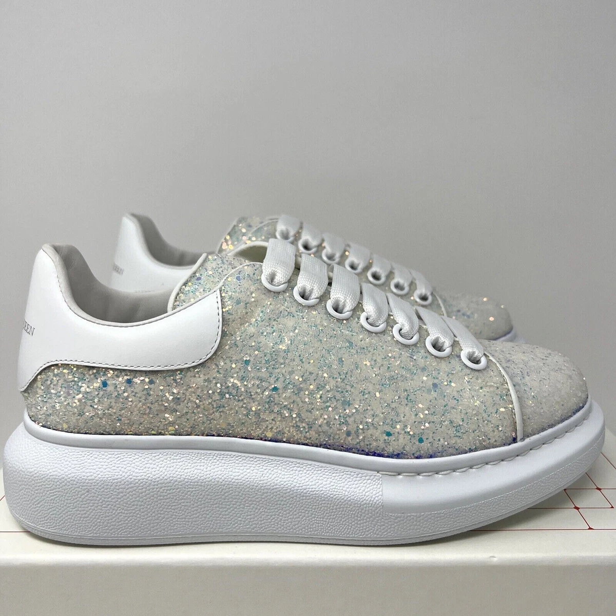 Alexander McQueen Oversized Glitter Lace-Up Sneakers