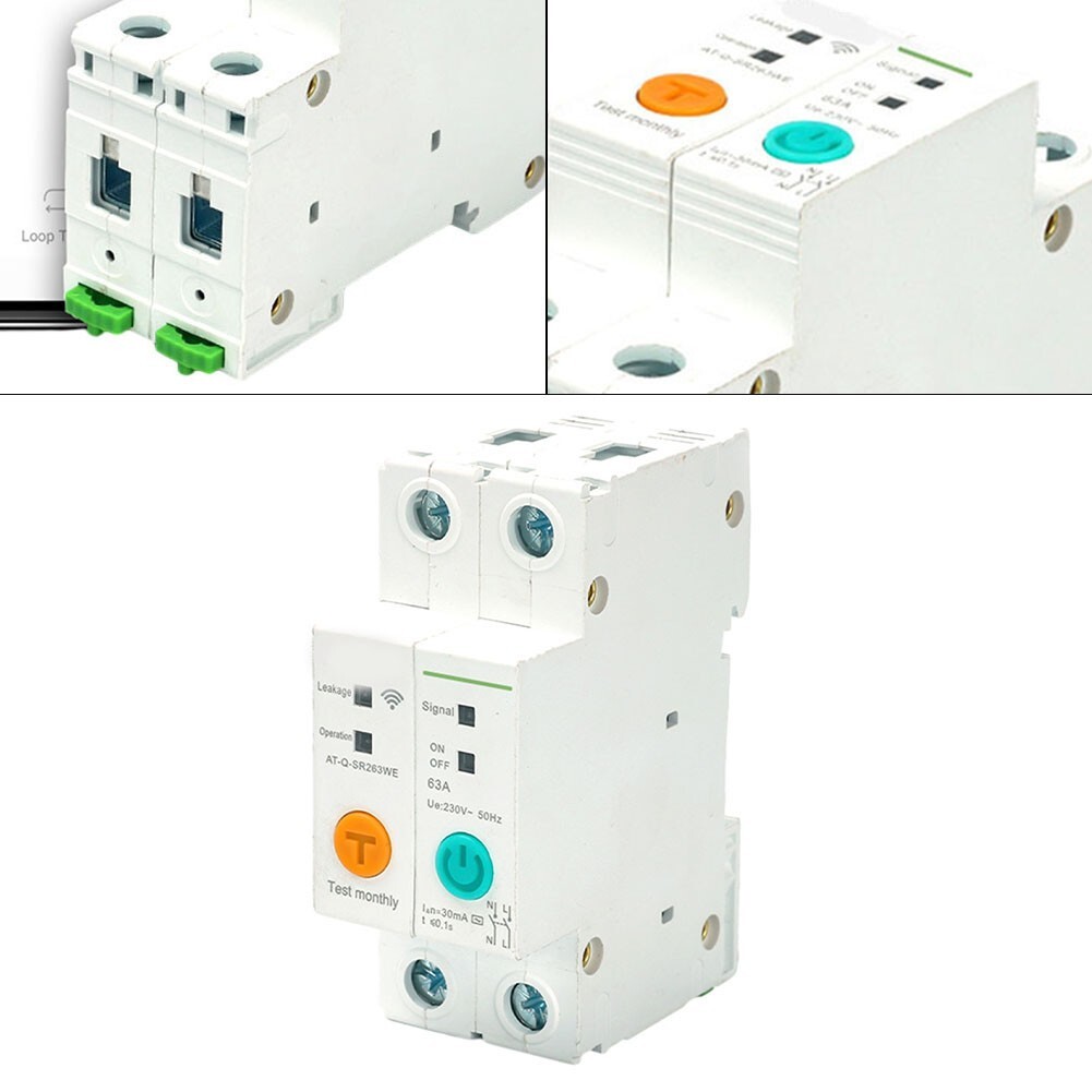 63A 2P DIN Rail Smart Speaker-Compatible Circuit Breaker for Home Safety-image