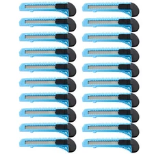 MotoProducts Sky Blue Retractable Utility Knife Wholesale 6in 20 Pcs Box Cutter
