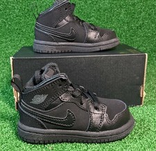 Nike Jordan 1 Mid Black/Dark Grey-Black TD Toddler Size 4c 640735 050