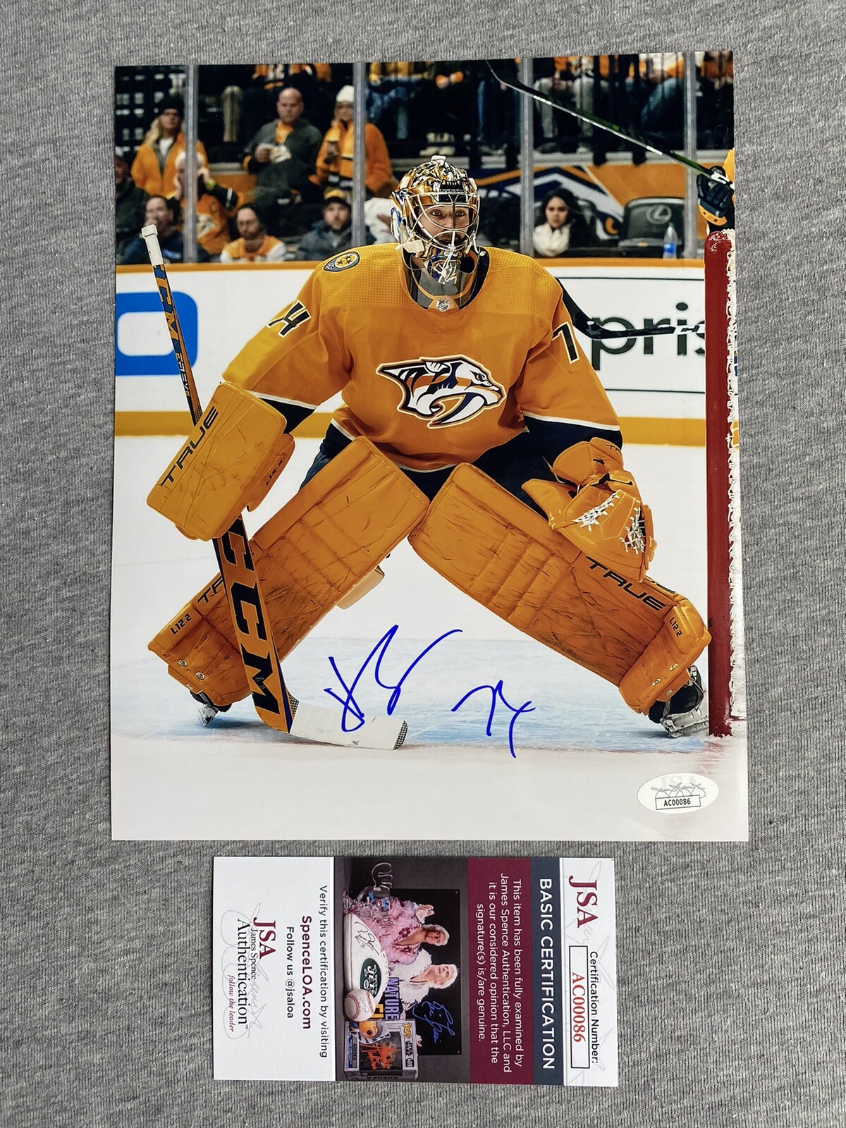Juuse Saros Autographed Signed Nashville Predators - 8x10 ACTION PHOTO JSA AC00086 