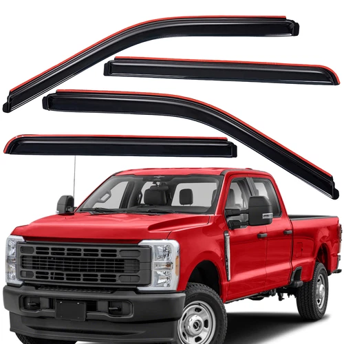 For 2017-2026 Ford F-350 Super Duty Crew Cab In-Channel Rain Guard Window Visor