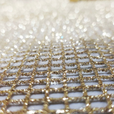 Tissu Résille Rigide Avec Paillettes - 1 Mètre, Largeur 46-59" - Blanc, Pour DIY, Couture, Vêtements