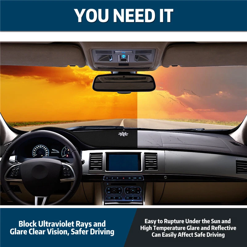 Dashboard Pad Dash Mat Non-Slip Cover Dashmat Leather Car For Jaguar XF 2008-15 Foto 4 de 4