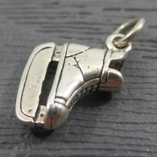 Vintage Sterling Silver Ice Skate 3D Smaller Pendant Charm