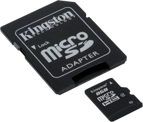 Carte mémoire Kingston 8 Go MicroSDHC Classe 4 avec adaptateur SDC4/8 Go - Photo 3 sur 3