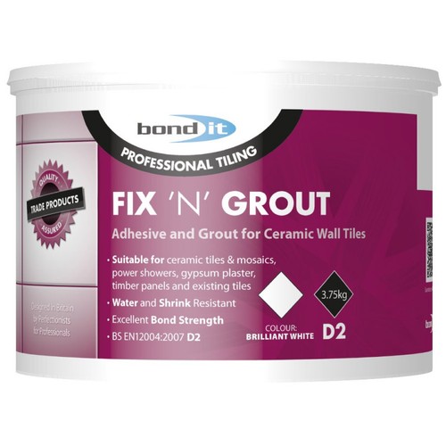Bond It 1.5kg Fix N Grout Tile Adhesive Internal Use Ideal For Showers and Wet 5060021360809 eBay