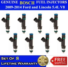 Genuine Bosch OEM Set of 8 Fuel Injectors For 2009-2014 Ford and Lincoln 5.4L V8