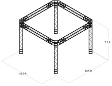 Trade Show Booth Trusses DJ Stage 10.5ftx10.5ftx7.2ft Metal Black Truss box