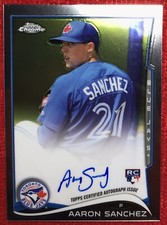 2014 Topps Chrome Aaron Sanchez #AS Rookie Autographs Toronto Blue Jays Baseball