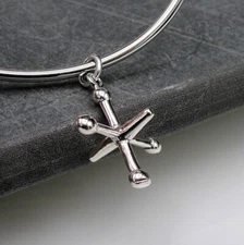 925 Sterling Silver Toy Jack Charm - Childrens Game Charm - Game Piece Jax Charm
