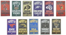  NCAA Assorted Teams Wincraft 7.25" X 12" Plastic "Property Of Sign" NEW!