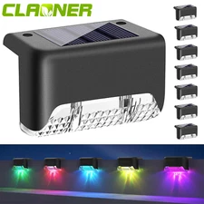 8 pack New Solar Deck Lights Outdoor Waterproof LED Steps Lamps for Stairs Fence