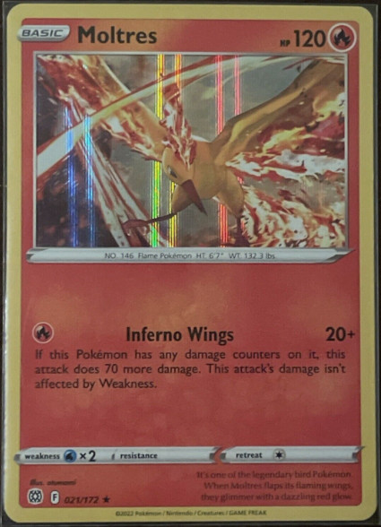 Pokemon - Moltres - 021/172 - Brilliant Stars - Holo Rare  - NM/M