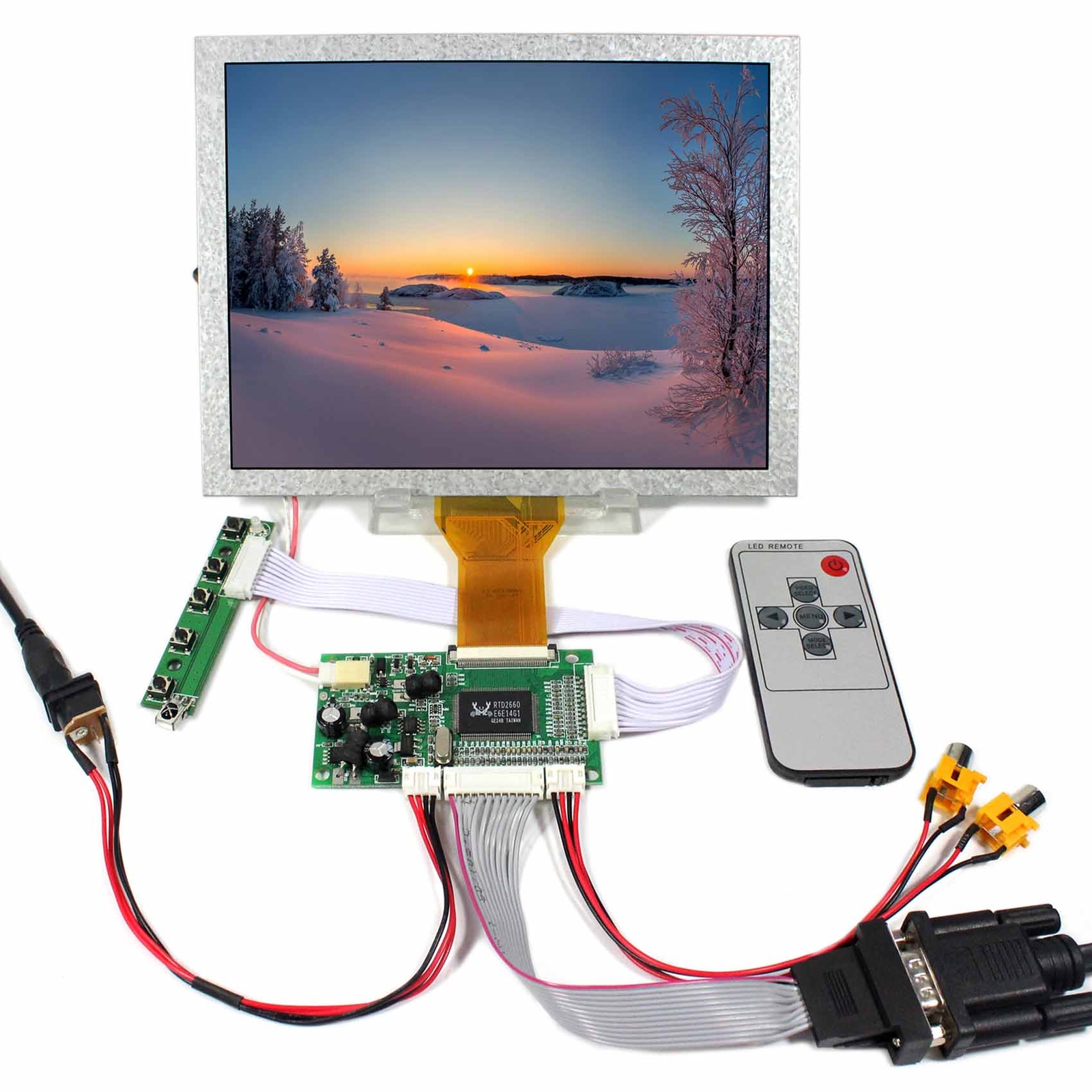 VGA 2AV LCD Controller Board With EJ080NA 05A 8"" 800x600 LCD Screen