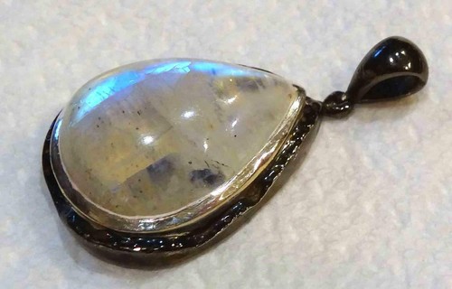 Increíble colgante Rainbow A+ MOONSTONE .925 plata de ley y calidad rodio 47 mm - Imagen 4 de 6