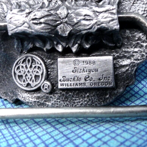 Great Spirit Guides My Path Belt Buckle Buffalo Eagle Vtg 80s Siskiyou .QRT432 - Picture 5 of 10