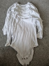 Nutmeg White Long Sleeve Cotton Bodysuit 5 Pack Unisex Baby, 2-3 Years
