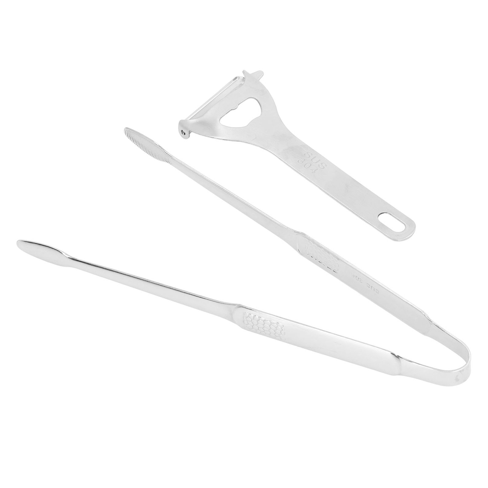 304 Stainless Steel Cooking Tweezers Tongs Corn Stripper Peeler Planer Set