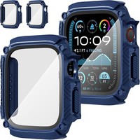 SchutzhüLle FüR Apple Watch 44Mm Wasserdicht UltradüNn Hartglas Blau 2 StüCk