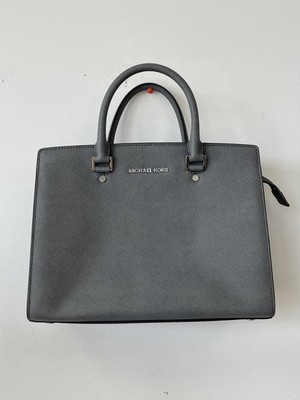 Michael Kors Selma Medium Satchel, Graphitgrau, Saffiano, sehr guter Zustand