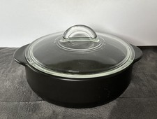 Pampered Chef Rockcrok 2.5QT 3139 Black Glass Lid Everyday Pan Dutch Oven