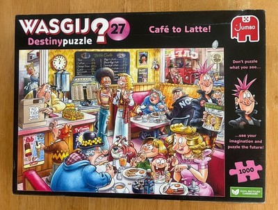 JUMBO  JigSaw 1000 Pieces WASGIJ? 27 Destiny Puzzle Cafe To Latte!