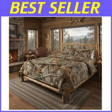 Complete Realtree Edge Camo Twin Bed Sheet and Comforter Set