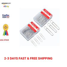 220pcs Silver Paper Clips Set with Storage Box Medium and Jumbo Sizes for Office