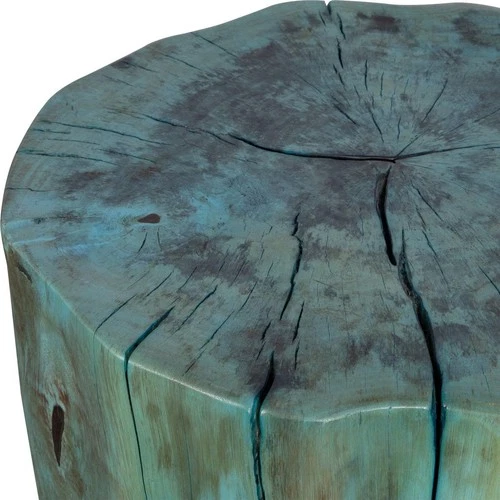 Uttermost 22948 Habitat 20 inch Rich Blue-Green Stain Accent Stool - Picture 5 of 7