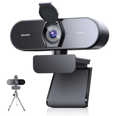 HD Webcam 4K, Webcam mit Mikrofon und Objektivabdeckung, PC Kamera mit PDAF CDAF