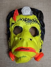 Vintage Ben Cooper Frankenstein Monster Halloween Mask Horror Black Light Neon