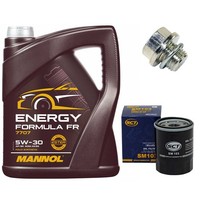MotoröL Filter Set 5W30 5 Liter + ÖLablassschraube FüR Mitsubishi Colt VI 1.3