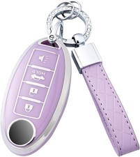 Key Fob Cover with Keychain for Altima Sentra Rogue Pathfinder Murano-4-purple