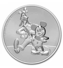 2021 Disney Mickey Mouse & Goofy 1 oz. 999 Silver Coin 2 dollar Niue Dog Friend