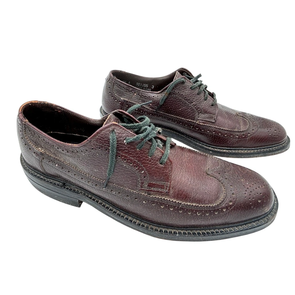 Vestido Oxford Vintage Nunn Bush Cuero Borgoña Punta de Ala Para Hombre Talla 9.5 A  Foto 4 de 4