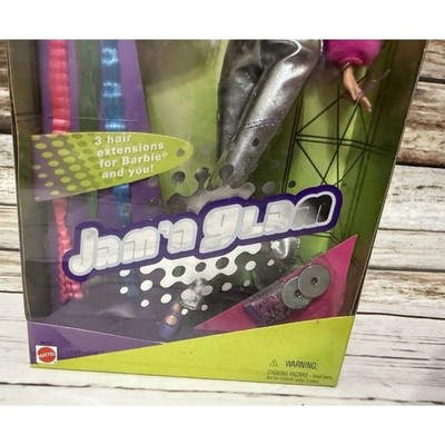 2000 Mattel Barbie Blonde And Purple Hair Jam And Glam Barbie NRFB